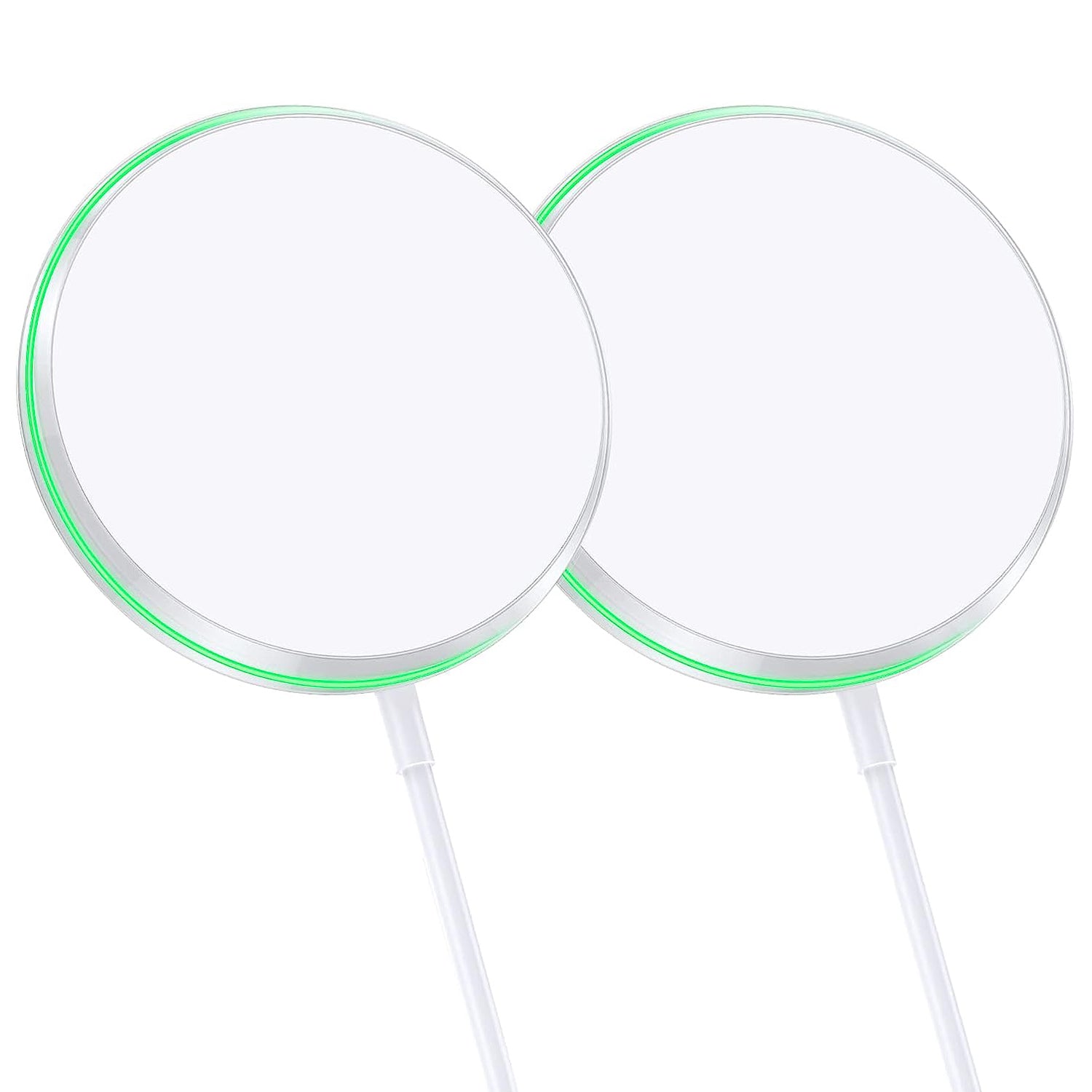 2 Pack Magnetic Wireless Charging Pads 15W Each with LED Indicator